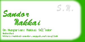 sandor makkai business card